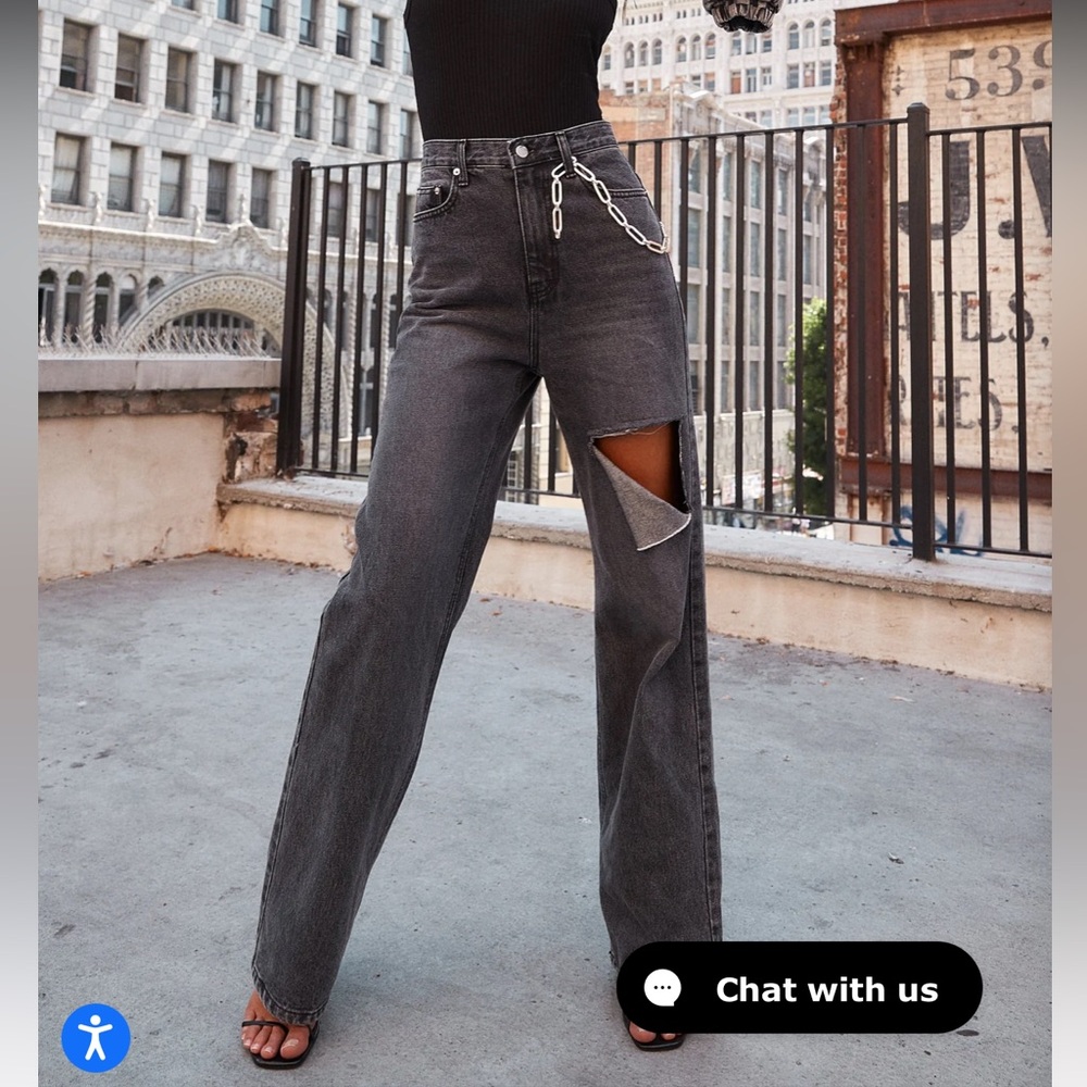 12th Tribe Brooklyn Washed Black Slash Boyfriend Jeans